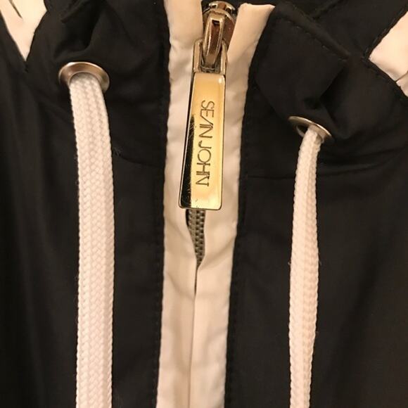 SEAN JOHN Black Windbreaker Jacket with Hood Men's - Size XL - Picture 4 of 6